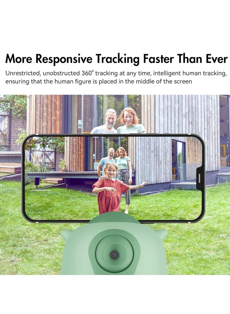 360 Degree Intelligent Mobile Phone Stabilizer - Camera Gimbal with AI Tracking, Portable Smartphone Stabilizer for Smooth Video Recording, Green  - Image 4