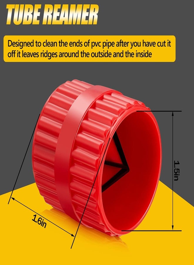 Ripeng 2 Pieces Inner-Outer Reamer Pipe and Tube Deburring Reamer Tubing Chamfer Tool for PVC PPR Copper Brass Aluminum Pipes (Red, Black) - Image 2
