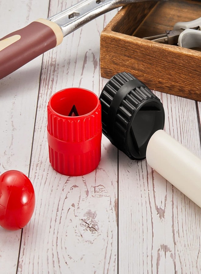 Ripeng 2 Pieces Inner-Outer Reamer Pipe and Tube Deburring Reamer Tubing Chamfer Tool for PVC PPR Copper Brass Aluminum Pipes (Red, Black) - Image 5