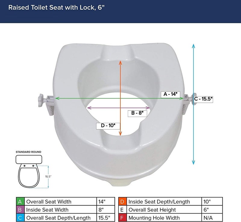 Madison Commod Elevator 6" Inch | Commod Raiser | Raised Toilet Seat | Commode Raiser 6 INCH 4 Clips ADDS More Stability and Safety - Image 3