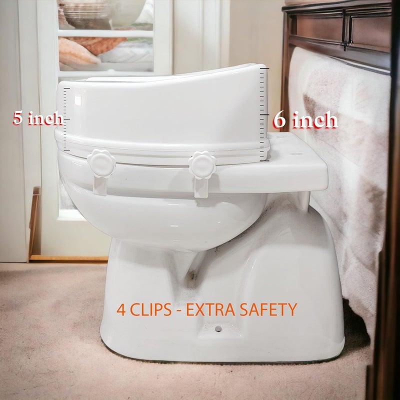 Madison Commod Elevator 6" Inch | Commod Raiser | Raised Toilet Seat | Commode Raiser 6 INCH 4 Clips ADDS More Stability and Safety - Image 2