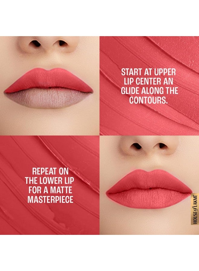 LAKME 9 To 5 Primer + Matte Lip Color Peachy Affair, 3.6G  - Image 5
