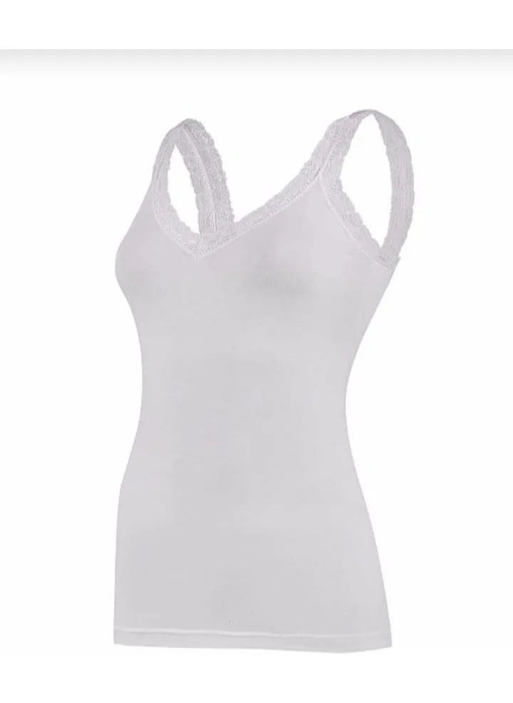 Yıldız Yildiz 2260 Women's Thick Strap Modal V Neck Lace Undershirt 12 Pieces
