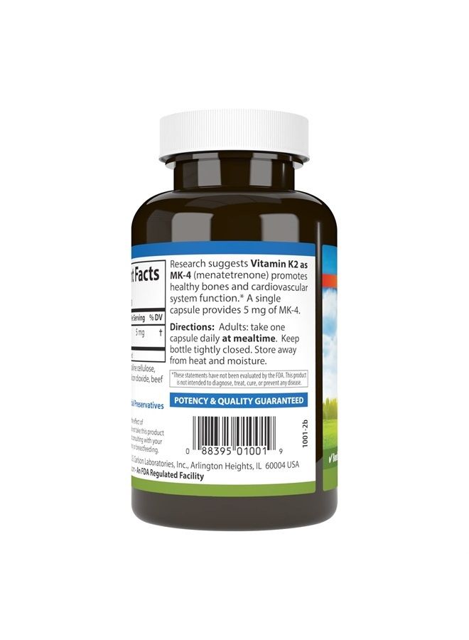 Carlson Vitamin K2, MK-4 (Menatetrenone), Vitamin K Supplement, Bone & Heart Health, K2 Vitamin, Soy-free, Vitamin K-2, K2 Vitamins, 180 Capsules - Image 3