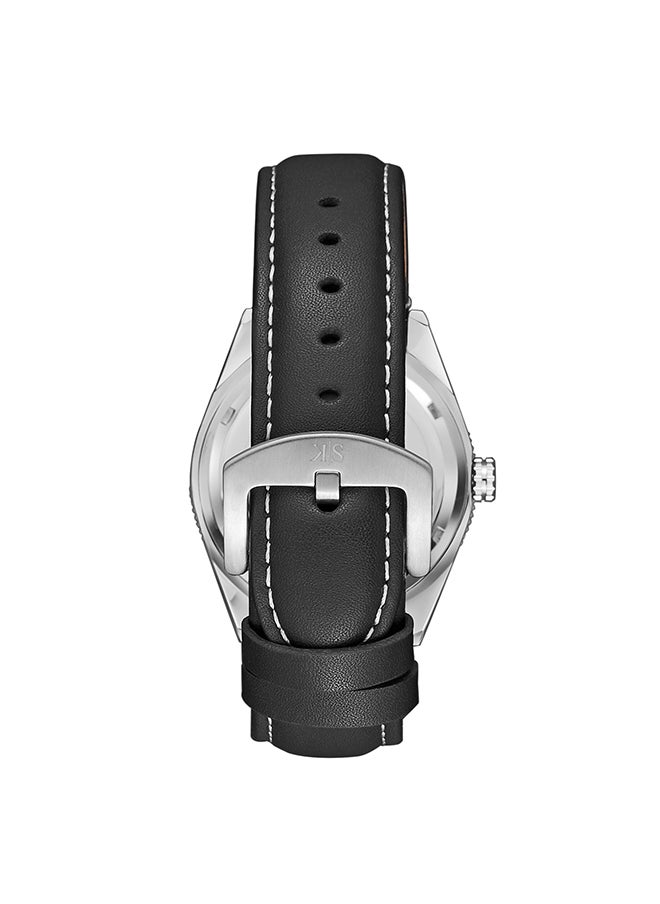 KENNETH SCOTT Men's Analog Round Shape Leather Wrist Watch K23028-SLBB - 44 Mm  - Image 3