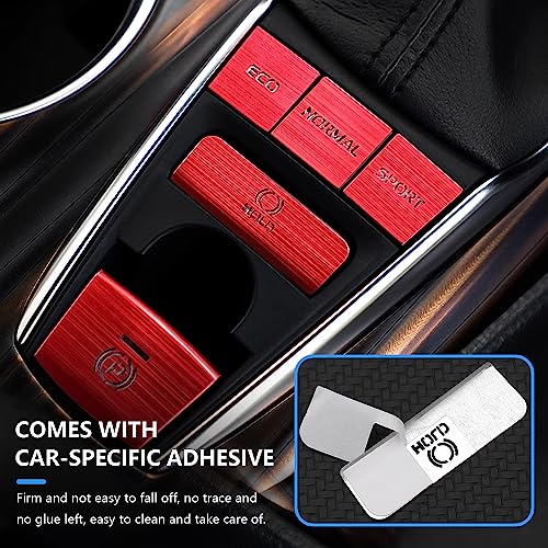 BoxCheer 5PCS Gear Shift Panel Button Sticker Suitable for Camry 2018-2023 Aluminum Alloy Patch Center Console Protector Decorative Accessories - Red - Image 5