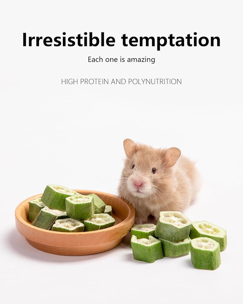 Niteangel Hamster Snacks and Treats Toy - Natural Treat for Dwarf Hamsters, Syrian Hamsters, Robo Hamsters, Gerbils, Mice, Degus or (Freeze-Dried Okra - 0.2 oz (5.5 g)) - Image 2