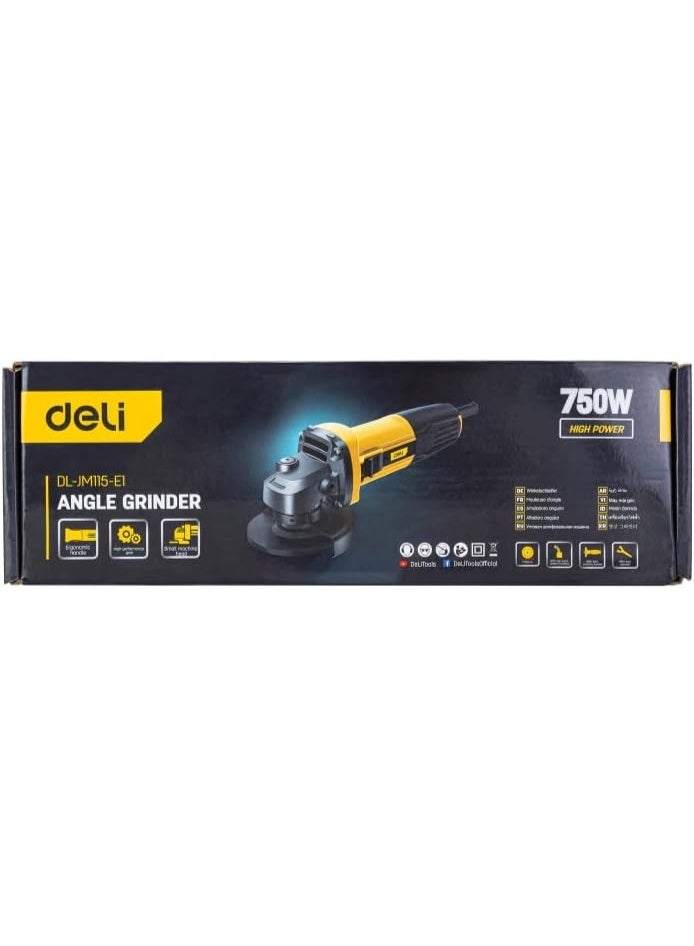 Deli 4.5" 750W Angle Grinder - Professional Power Tool for Cutting Grinding & Polishing | Heavy Duty Metal Work - Image 2