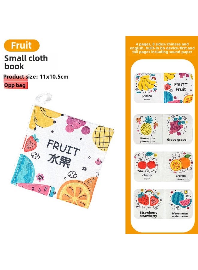 Baby Tail Cloth Book Educational Enlightenment Early Education Toys 0-3 Years Old Baby Toys Tear-proof Cloth Book-Color: Short Cloth Book-OPP Bag (Chinese And English Version, 4 Pages, 8 Faces With Sound Paper BB) 20g  - Image 1