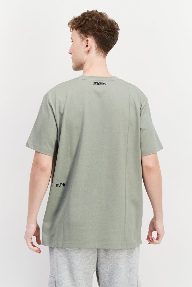 SKECHERS Men Sportswear Fit Short Sleeves Outdoor T-shirt, Light Olive  - Image 2