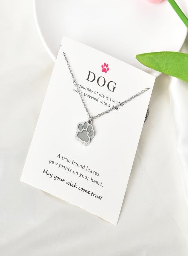 YangQian Glow in the Dark Blue Dog Paw Print Necklace Choker for Women & Men - Best Friend Pendant Gift for Dog Lovers - Image 3