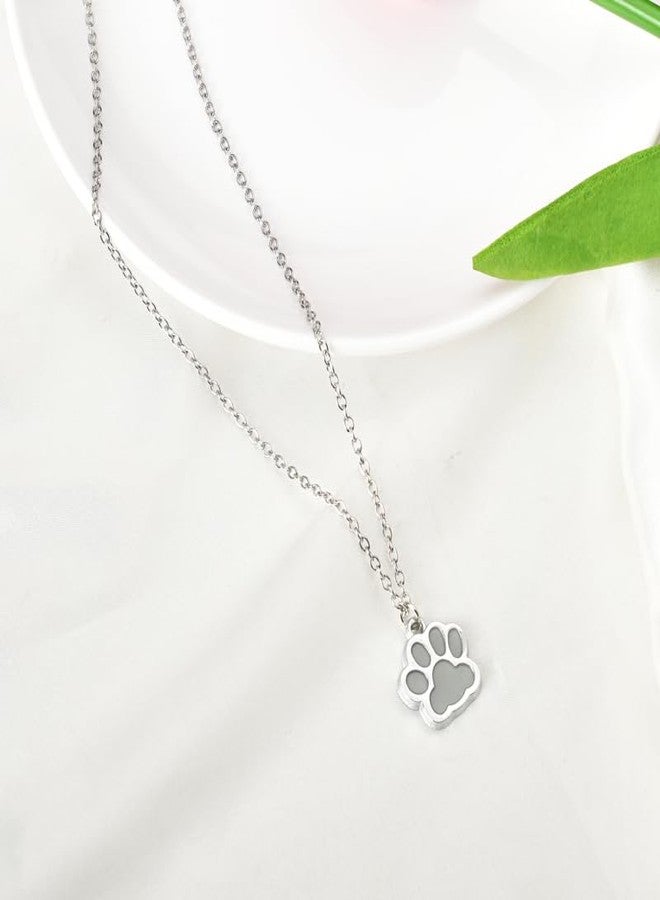 YangQian Glow in the Dark Blue Dog Paw Print Necklace Choker for Women & Men - Best Friend Pendant Gift for Dog Lovers - Image 4