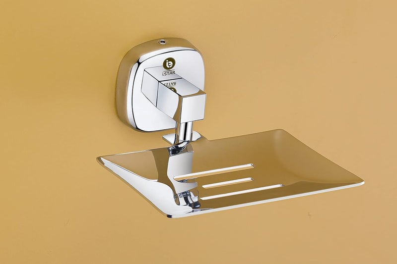 iSTAR 304 Stainless Steel Chrome Finish Square Soap Holder for BathroomSoap DishBathroom Soap StandBathroom Accessories Chrome Finish Pack of 1 - Image 1