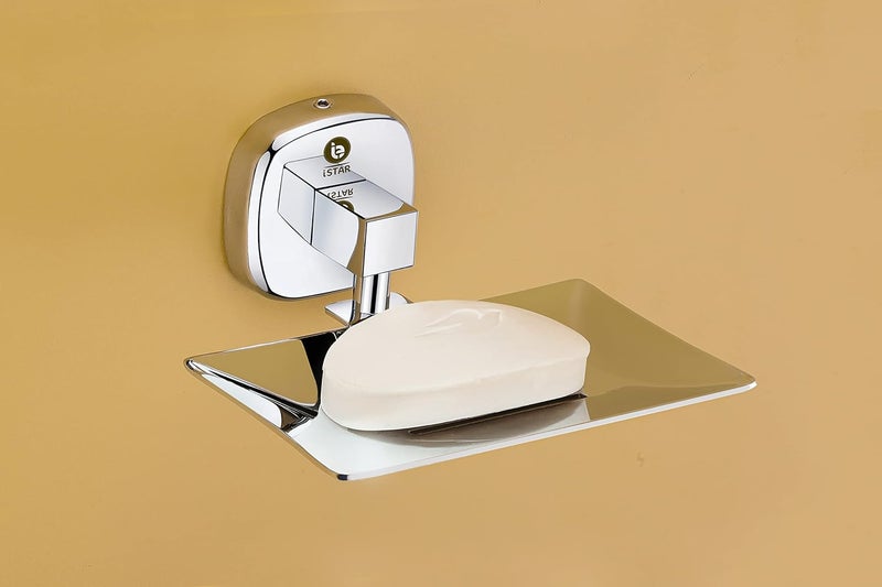 iSTAR 304 Stainless Steel Chrome Finish Square Soap Holder for BathroomSoap DishBathroom Soap StandBathroom Accessories Chrome Finish Pack of 1 - Image 2