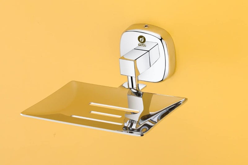 iSTAR 304 Stainless Steel Chrome Finish Square Soap Holder for BathroomSoap DishBathroom Soap StandBathroom Accessories Chrome Finish Pack of 1 - Image 3