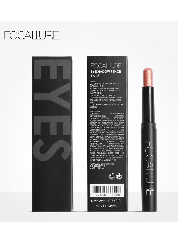 FOCALLURE Shimmer Cream Eyeshadow Stick Eyeshadow and Eyeliner Pen, Waterproof Eye Shadow Pencil, Hypoallergenic Eyeshadow, Highlighter Eye Liner, Multi-Dimensional eyes Look #13 Soft Pink  - Image 2