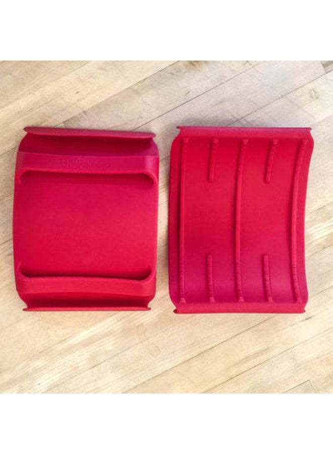 HOMESTAR Food-Grade Silicone Red Heat-Resistant Clip | Anti-Slip & Anti-Cut Safety Pad | Foldable Compact Design | Perfect For Lids/Baking Pans/Steamers | Dishwasher Safe Material | Must-Have For Cooking & Baking | Multi-Purpose Kitchen Tool - Image 2