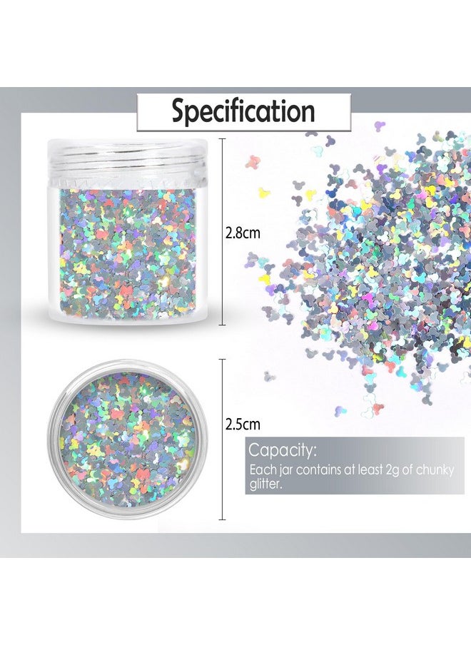 2G Chunky Glitter Mickey Mouse Shaped Confetti Nail Charms Holographic Sequins Stickers Sparkle For Diy Crafts Nail Art Decoration Party Face Body Make Up Resin Laser Silver - pzsku/ZA438546DFB1398CBF2A3Z/45/_/1721023593/173796bf-a82e-4cb7-a4cb-6f6eea4d722b