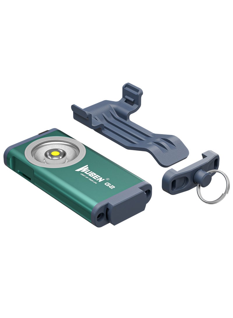 WUBEN G2 سلسلة مفاتيح مصباح يدوي صغير، شعلة 500 لومن قابلة لإعادة الشحن جيب 5 أوضاع صغيرة LED سلسلة مفاتيح EDC ألمع مصباح يدوي مشبك قبعة مغناطيسي للسفر والمشي والبحث والمشي لمسافات طويلة والطوارئ - Image 2