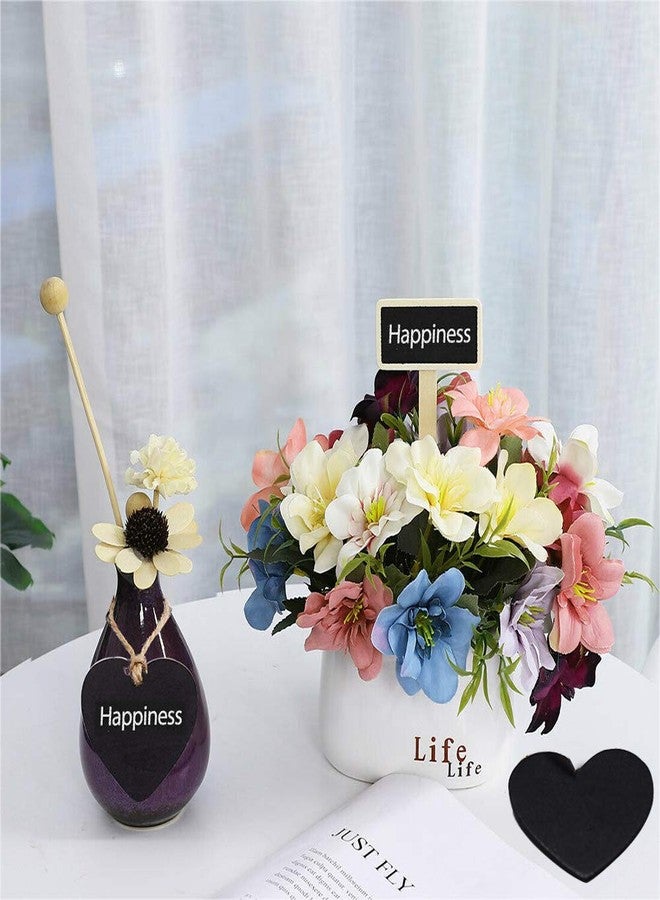 آيتش مجموعة من 15 قطعة من لوحات السبورة الصغيرة على شكل قلب، لوحات معلقة مزدوجة الجوانب، لوحات رسائل، لافتات، حفلات الزفاف، الحفلات، ديكورات المنزل والحديقة - Image 4