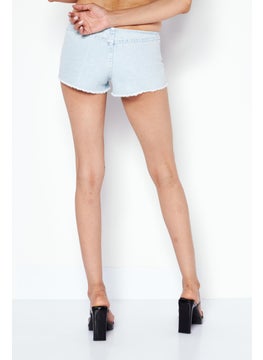 Don't Call Me Jennyfer Women Washed Denim Shorts, Light Blue  - Image 2
