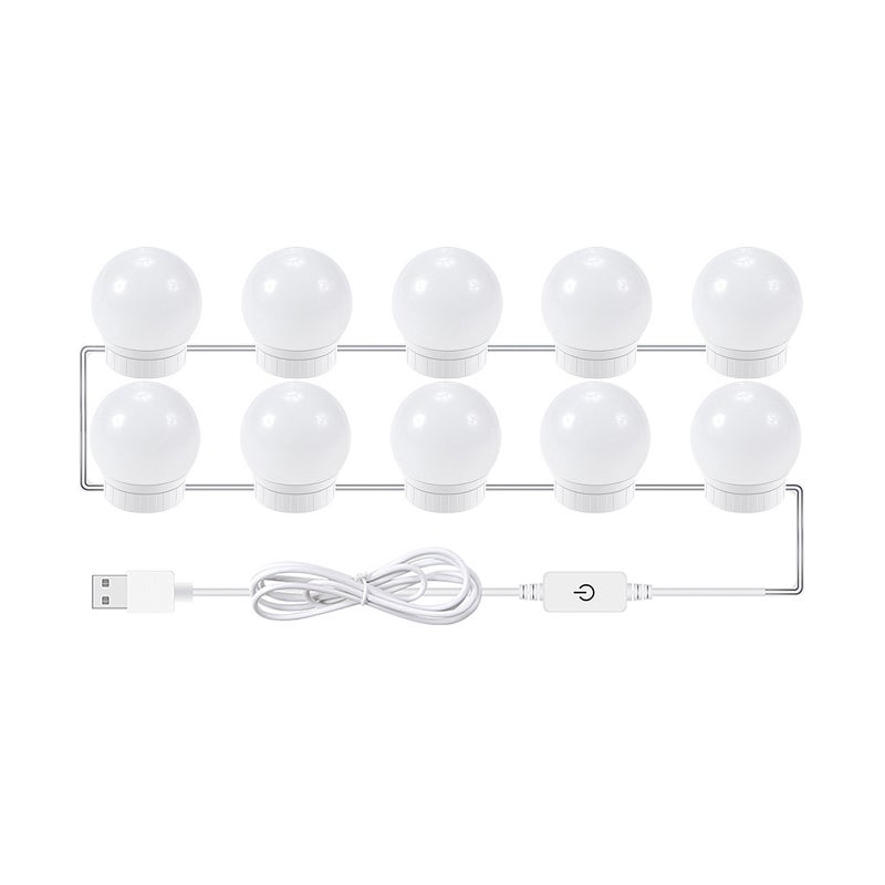 10 PCS LED Makeup Mirror Lights 3 Color Modes Vanity Mirror Lights Bathroom Mirror Light with USB Cable LED Strip Lights - Image 1