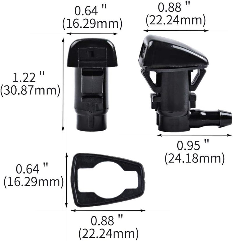 OTUAYAUTO Windshield Washer Nozzles Replacement for Jeep Grand Cherokee 2005-2016, Chevy Malibu 05-13, Pontiac G6 05-10, Saturn Aura 07-10 Fluid Spray Jet Kit Fit OEM 55372143AB 15247800 (Pack of 2) - Image 2