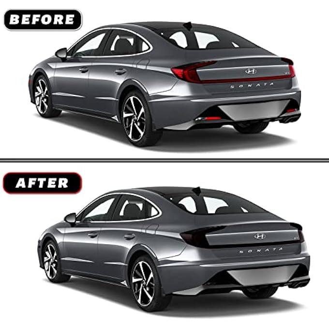 rayihni Precut Vinyl Overlay Tint Kit Film Fit For Hyundai Sonata 20202022 Full Taillight With Gloss Dark Smoke Wrap Cover Vinyl Decals Exterior Parts And Accessories Full Taillight - Image 2