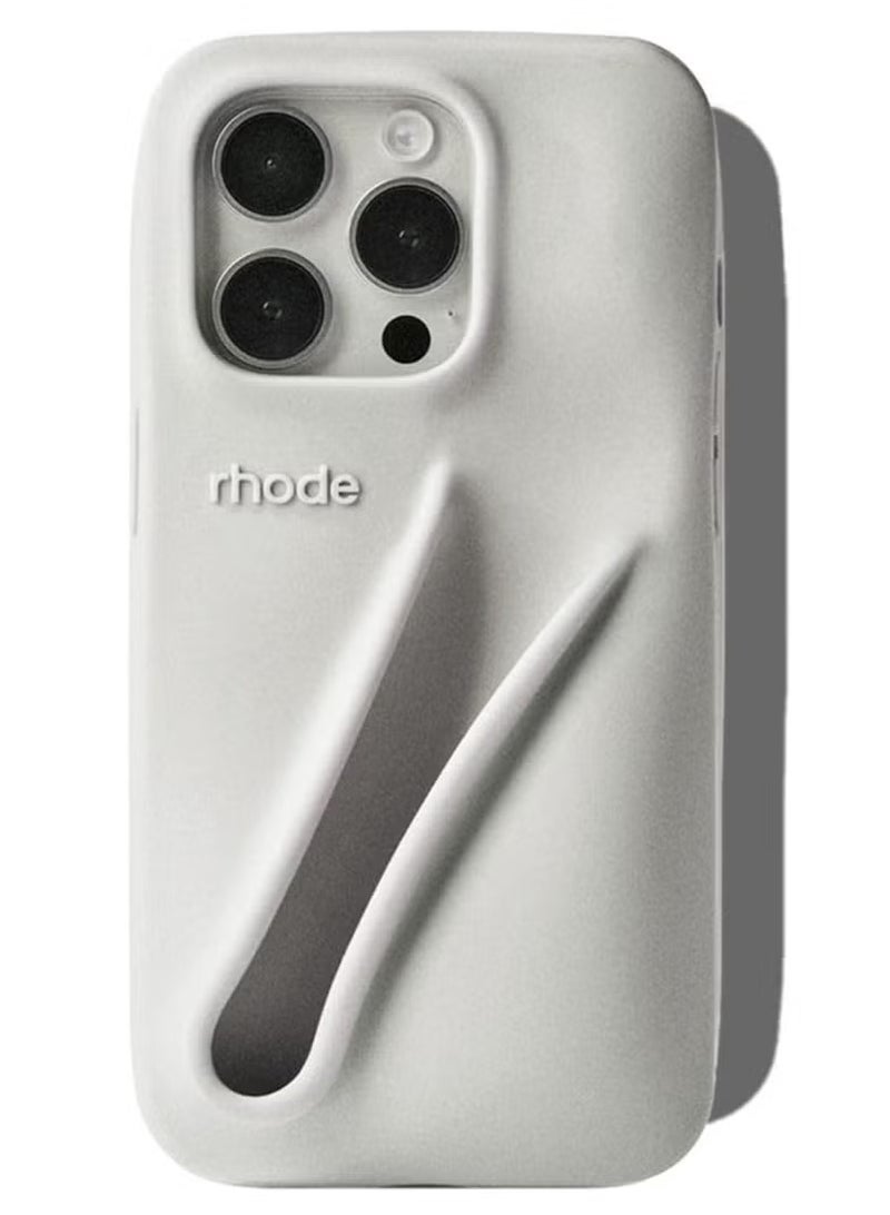 rhode iPhone 12/13 Pro Max Silicone Case Lip Holder for Cell Phone, Lip Gloss Adhesive Sleeve for Phone, Lip Holder Stick-on Phone Case, Back Stick On Holder for iPhone Phones (GREY) - Image 2