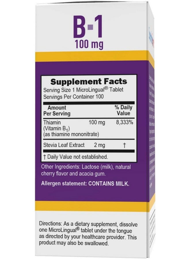 Superior Source B-1 100 mg - Vitamin B Supplement Supports Healthy Energy & Growth - Nervous & Digestive System Support Formula with Thiamin - 100 Sublingual Dissolving Tablets - Image 4