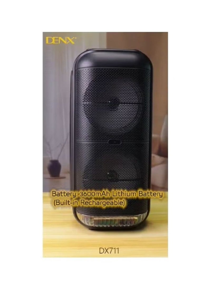 Denx 1200W extremely large outdoor Bluetooth speaker with dual 6-inch horn subwoofers and microphone - Image 1