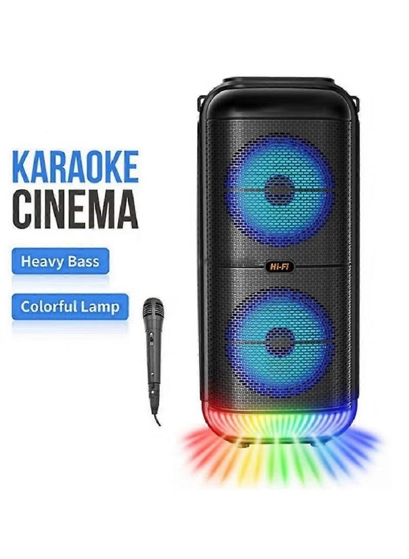 Denx 1200W extremely large outdoor Bluetooth speaker with dual 6-inch horn subwoofers and microphone - Image 3