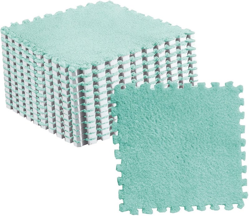 Pomya Antislip Soft Foam Mats | Washable Plush Puzzle Tiles for Kids Bedroom Playroom Nursery (Green) - Image 5