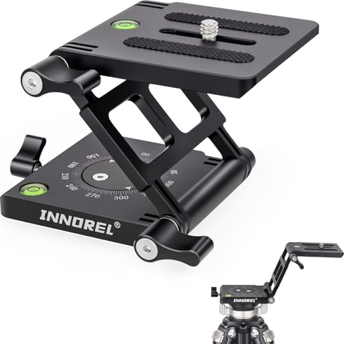 INNOREL ZH7 Z Flex Tilt Tripod Head Aluminum Alloy Flexible Multiple Angles Panoramic Folding Z Type Head with Adjustment Knob for DSLR Camera Camcorder Slider Rail Load 11.0lb/5kg - Image 1