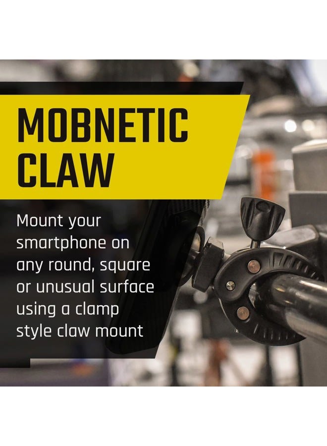 MOB ARMOR MobNetic Claw with 360° Rotation - Bar Mount for Golf Carts, Strollers, or Any enclsoed cab Vehicle with Round or Square Tubes- Universal Car Magnetic Phone Mount, Assembled in USA - Black - Image 3