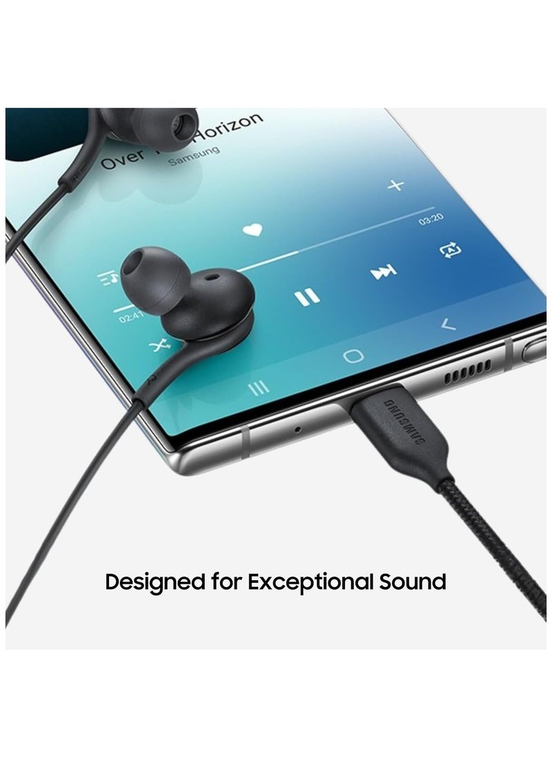 FARROBIZZ - Samung AKG Earbuds for Samsung Galaxy S23 Ultra, Galaxy S23, Galaxy S22, Galaxy S21, Note 10, iPhone 15 Pro Max - Original USB Type C in-Ear Earbud USBC Headphones with Remote & Mic USB-C - Black - Image 1