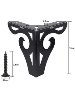 KASTWAVE Furniture Legs, 10cm Heavy Duty Furniture Metal Table Legs with Screws, Perfect for Coffee Table, Dining Table, Cabinet and Sofa (Retro Design, Black)  - Image 3