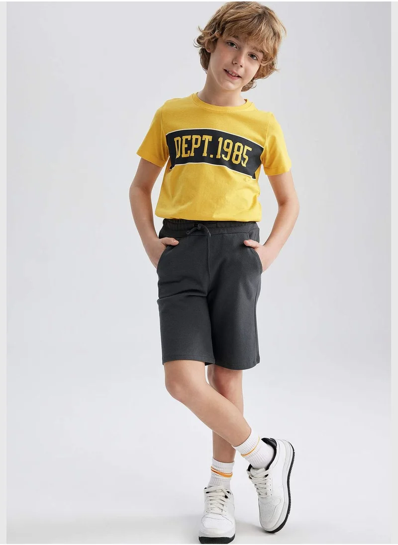 ديفاكتو Boy Crew Neck Knitted Short Sleeve T-Shirt