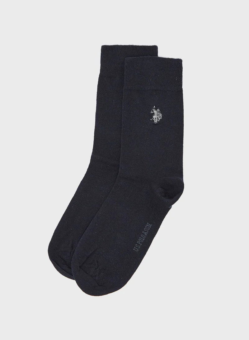 U.S. Polo Assn. Logo Print Crew Socks