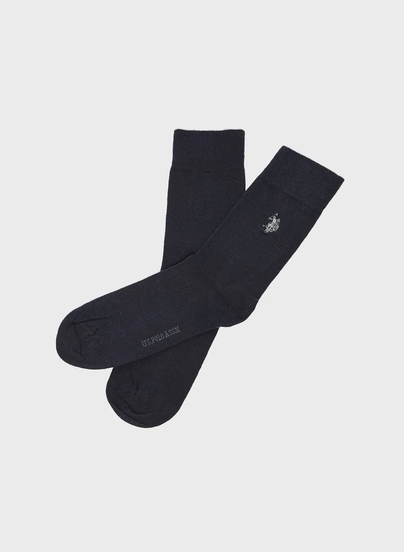 U.S. Polo Assn. Logo Print Crew Socks