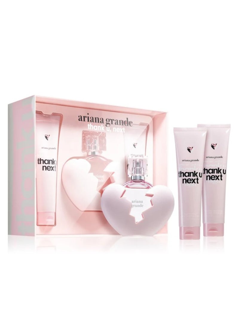 Ariana Grande Thank U Next Gift Set 100ml Perfume + 100ml Body Lotion + 100ml Shower Gel - Image 1