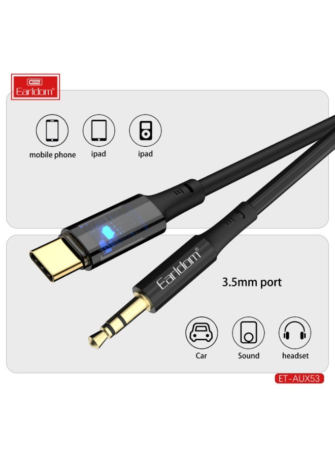 Earldom cable ET-AUX53 to Type-C 3.5mm  1.0m Black - Image 2
