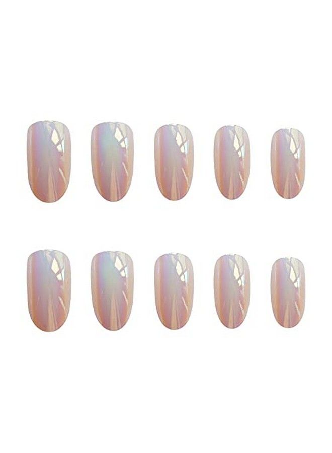 KLOSS BEAUTY Bella Hadid Long Oval Nails Set Of 24 Reusable Uv Treated Gel Finished Presson Nails With Chrome High Gloss Finish (Champagne Gold) - Image 3