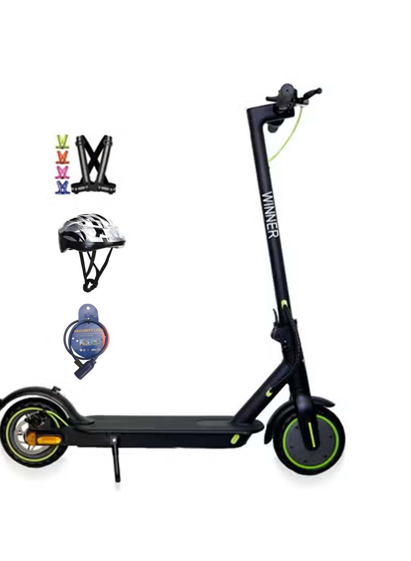 Winner High-Speed Foldable Electric Scooter 350W Brushless Motor Turn Signals Free Helmet, Lock & Vest Black  - Image 1