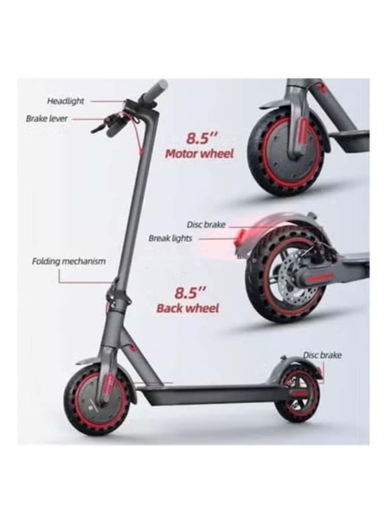 Winner High-Speed Foldable Electric Scooter 350W Brushless Motor Turn Signals Free Helmet, Lock & Vest Black  - Image 3