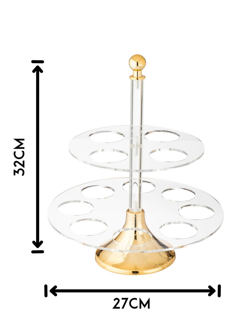 Dania Acrylic coffee cup holder with gold, 12 compartments  - Image 3