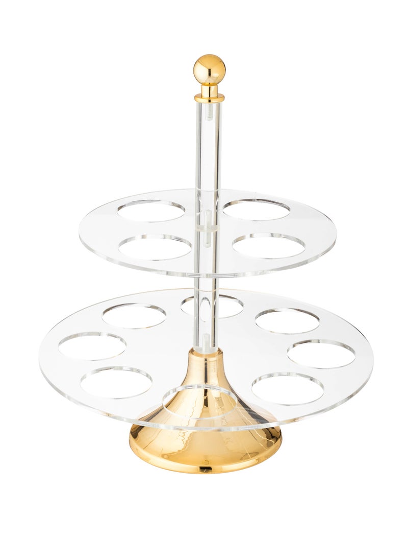 Dania Acrylic coffee cup holder with gold, 12 compartments  - Image 1