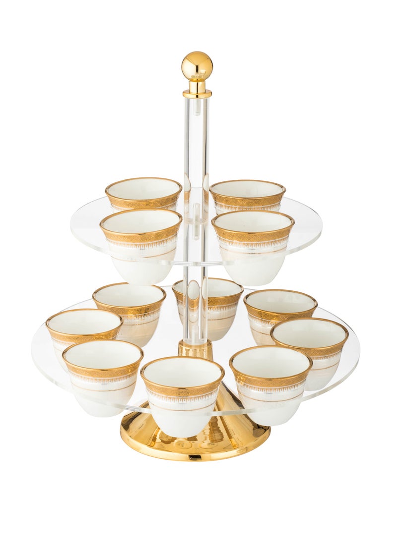 Acrylic coffee cup holder with gold, 12 compartments - pzsku/ZA438CF8567607528F138Z/45/_/1734269249/53a2e680-7ea7-4a5a-8c1b-a99d371f6338