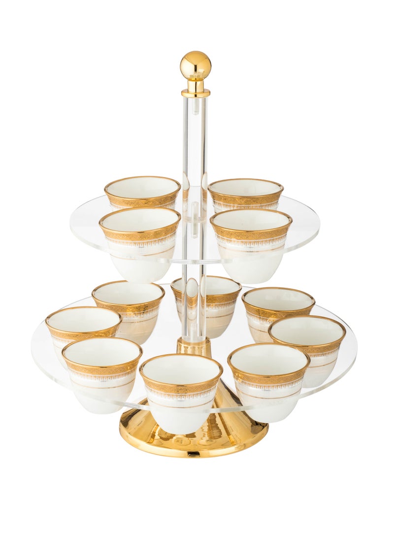 Dania Acrylic coffee cup holder with gold, 12 compartments  - Image 2
