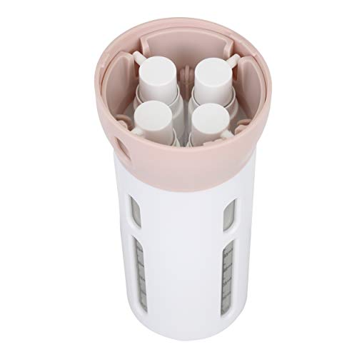 Travigo 4-in-1 Travel Dispenser Bottle, TSA Approved,Includes Four Empty Reusable 1.4 oz. (40 mL) Cosmetic Toiletry Containers for Sanitizer, Soap, Lotions, Skincare, Makeup Products (Pink) - Image 3